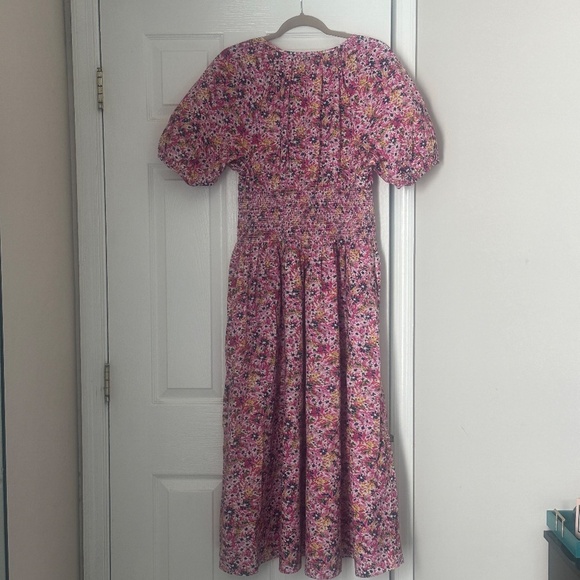 Re-Imagined by J. Crew Maxi Floral Dress Pink  Size Large Puff Sleeve - Picture 6 of 10